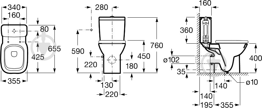 Бачок для унитаза ROCA Debba A341990000 - фото 2