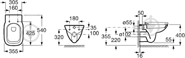 Унитаз подвесной ROCA Debba A346997000 - фото 2