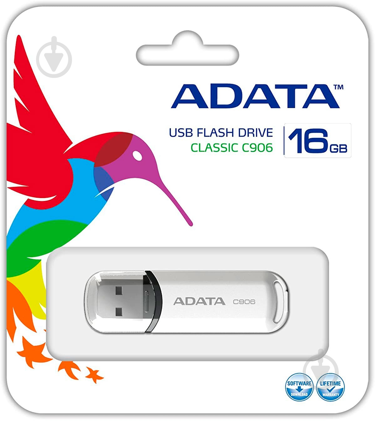 Флеш-пам'ять USB ADATA 16 ГБ USB 2.0 white (AC906-16G-RWH) - фото 4