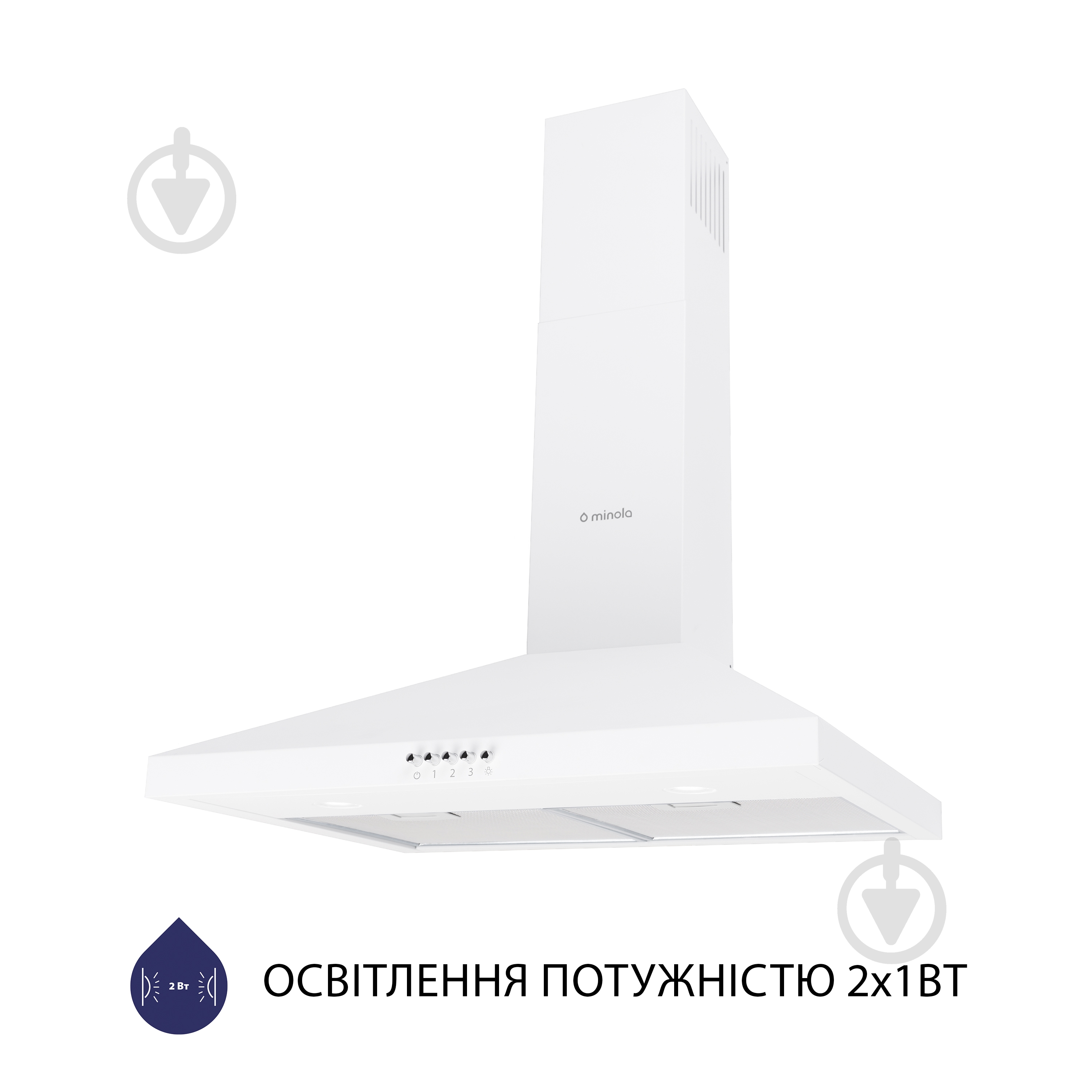 Вытяжка Minola HK 6212 WH 700 LED - фото 3 Вытяжка Minola HK 6212 WH 700 LED - фото 3