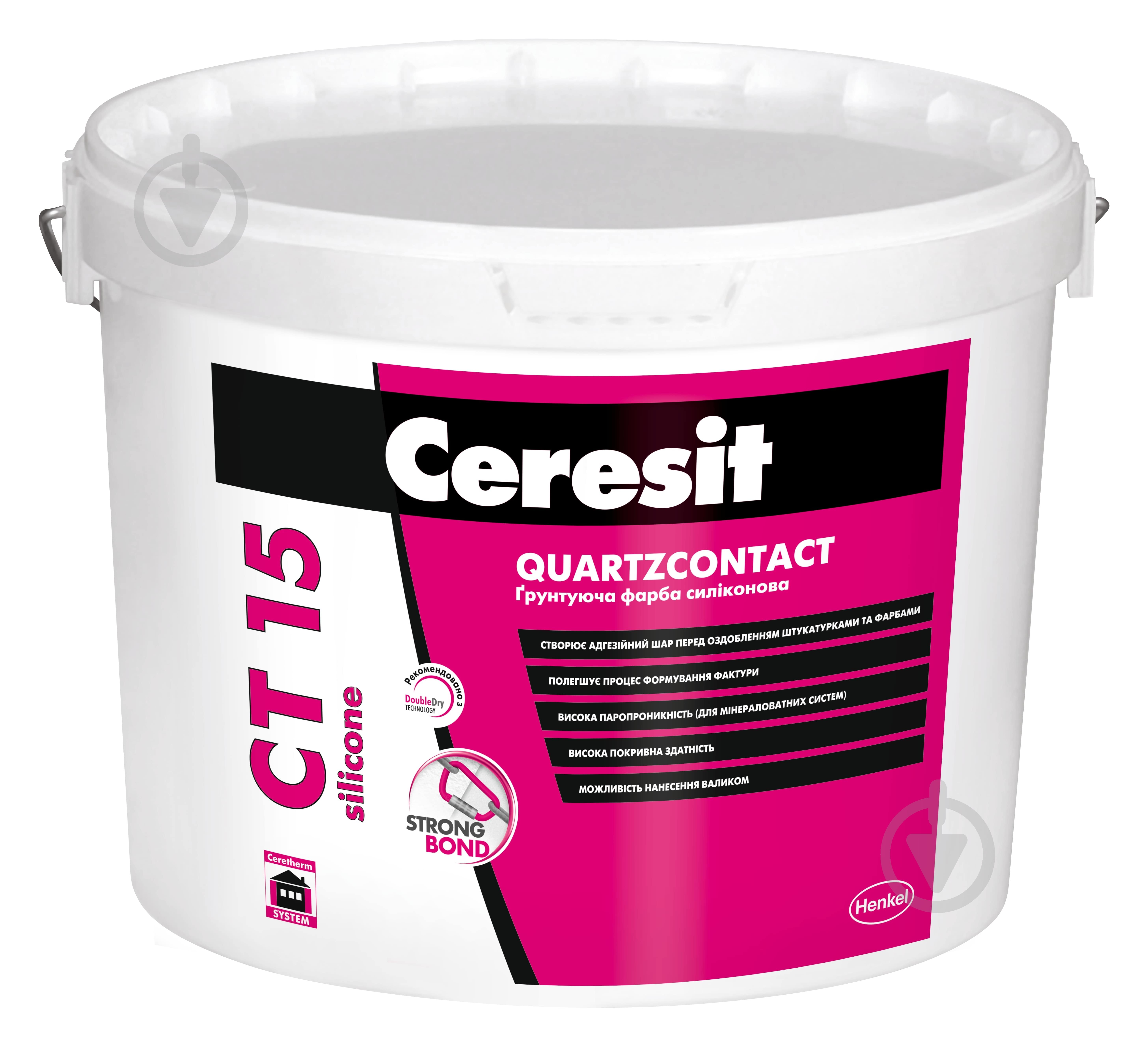 Ґрунтувальна фарба адгезійна Ceresit СТ 15 silicone 10 л - фото 1