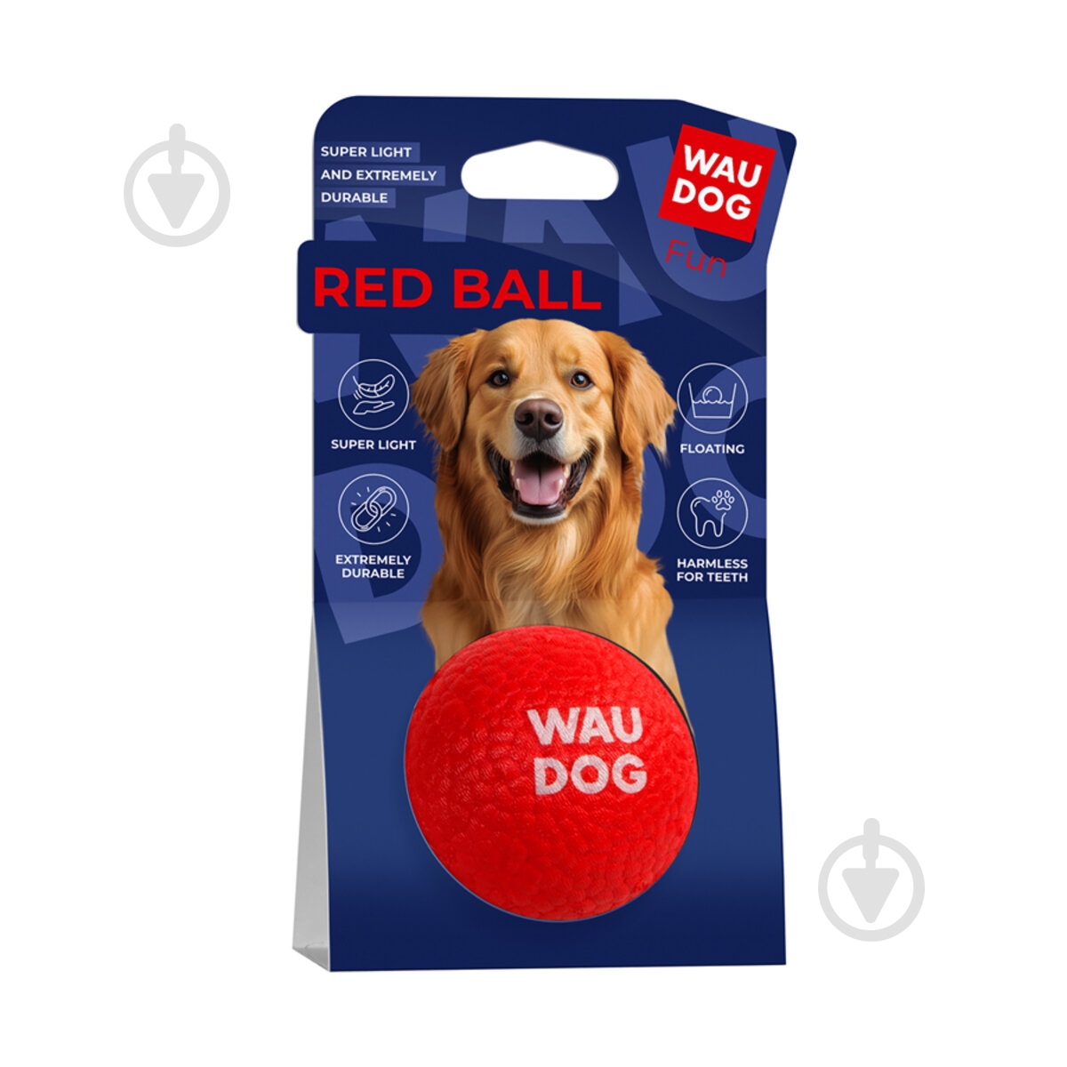 М'яч Waudog Fun Red Ball 70 мм - фото 3 М'яч Waudog Fun Red Ball 70 мм - фото 3
