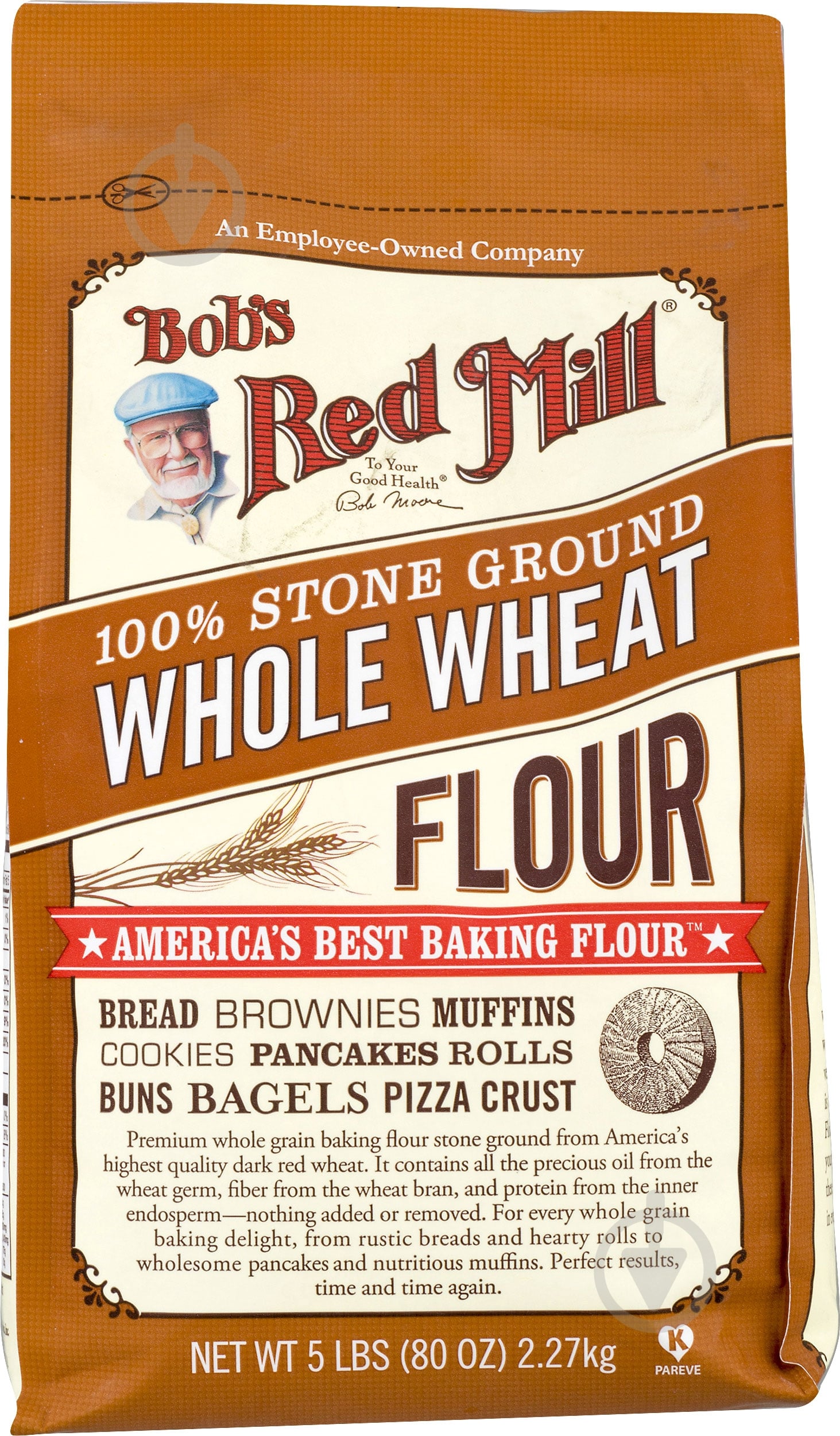 Мука пшеничная Bob's Red Mill цельнозерновая 2,27 кг - фото 1