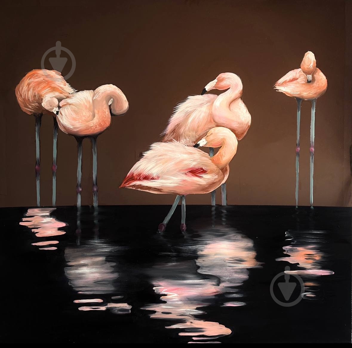 Картина "Flamingo" ручна робота 96x96 см AB Gallery Kyiv - фото 1 Картина "Flamingo" ручна робота 96x96 см AB Gallery Kyiv - фото 1