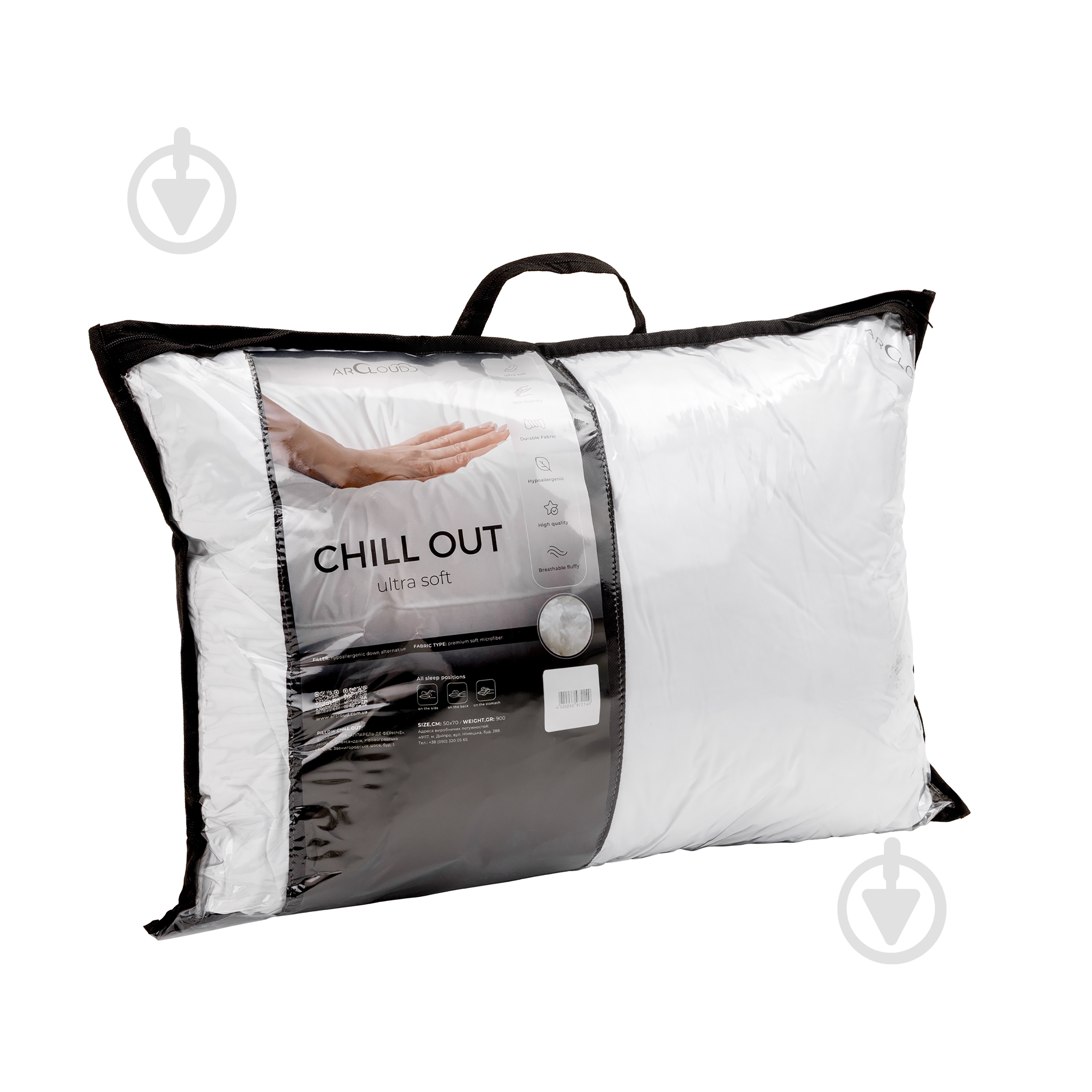 Подушка для сна Chill Out Ultra Soft / Чил Аут эко пух ARCLOUD 50x70 см белый - фото 4