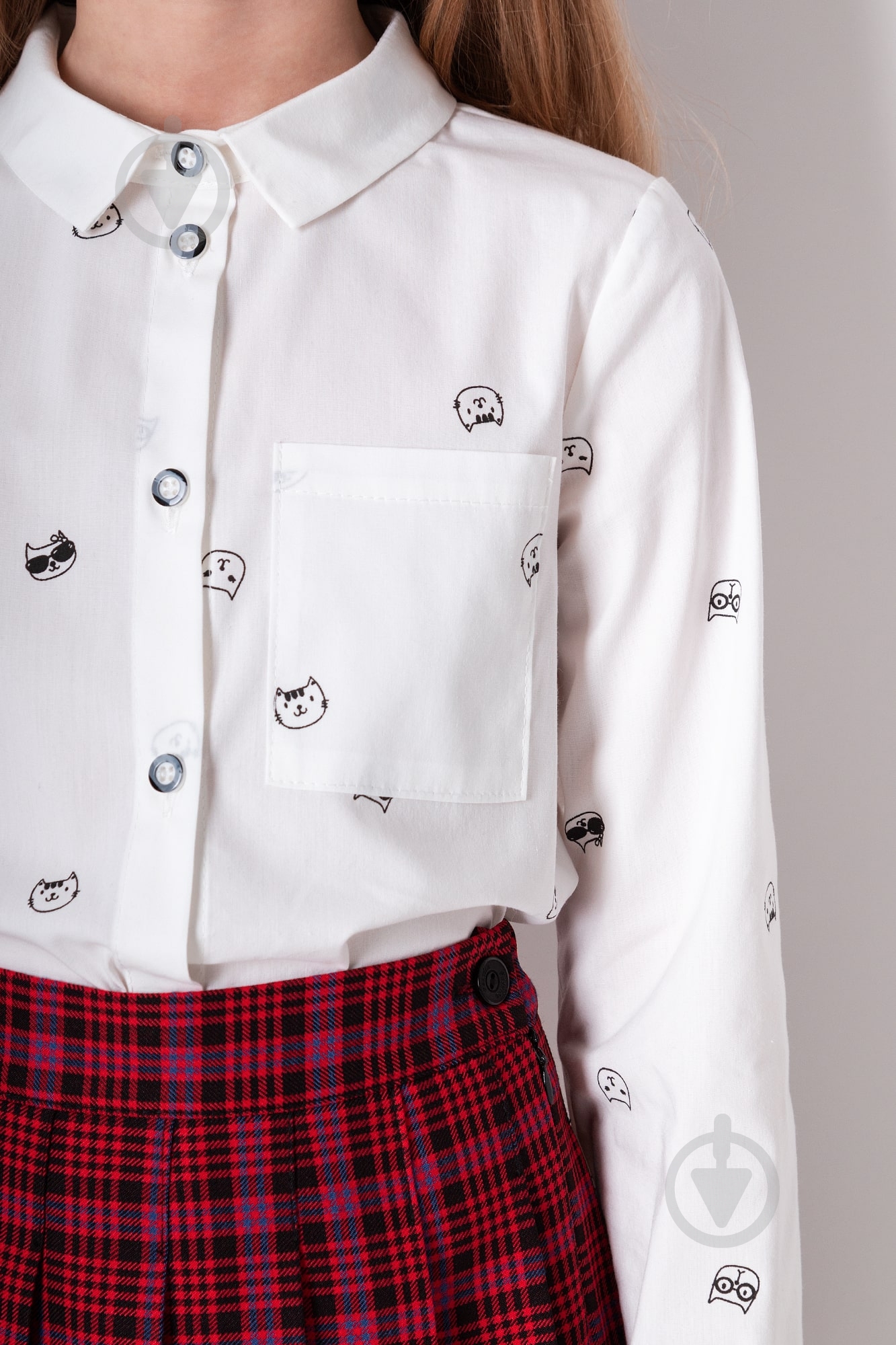 Блуза Mevis р.134 молочный 4276 - фото 2