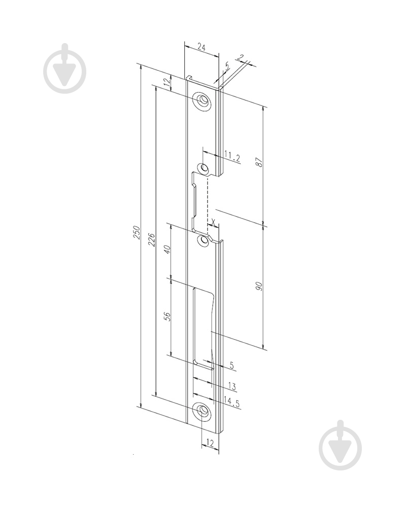 Планка зворотна EFF EFF ліва 391 HZ-U 250 мм 24 мм пряма - фото 4 Планка зворотна EFF EFF ліва 391 HZ-U 250 мм 24 мм пряма - фото 4