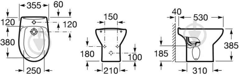 Биде напольное ROCA Victoria A355394003 - фото 2
