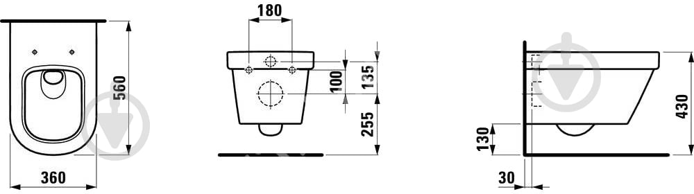 Унитаз подвесной Laufen LB3 820680 - фото 2 Унитаз подвесной Laufen LB3 820680 - фото 2