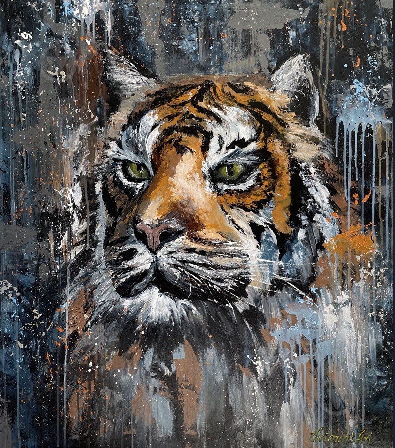 Картина на холсте Тигр ручная работа 70x80 см Victoria’s Art - фото 1