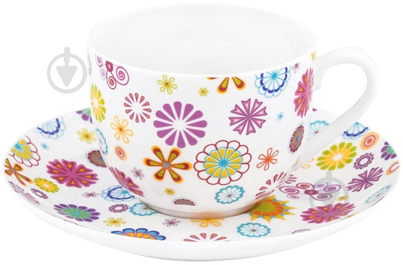Чашка с блюдцем Krauff Blumen 230 мл 21-244-014 - фото 1