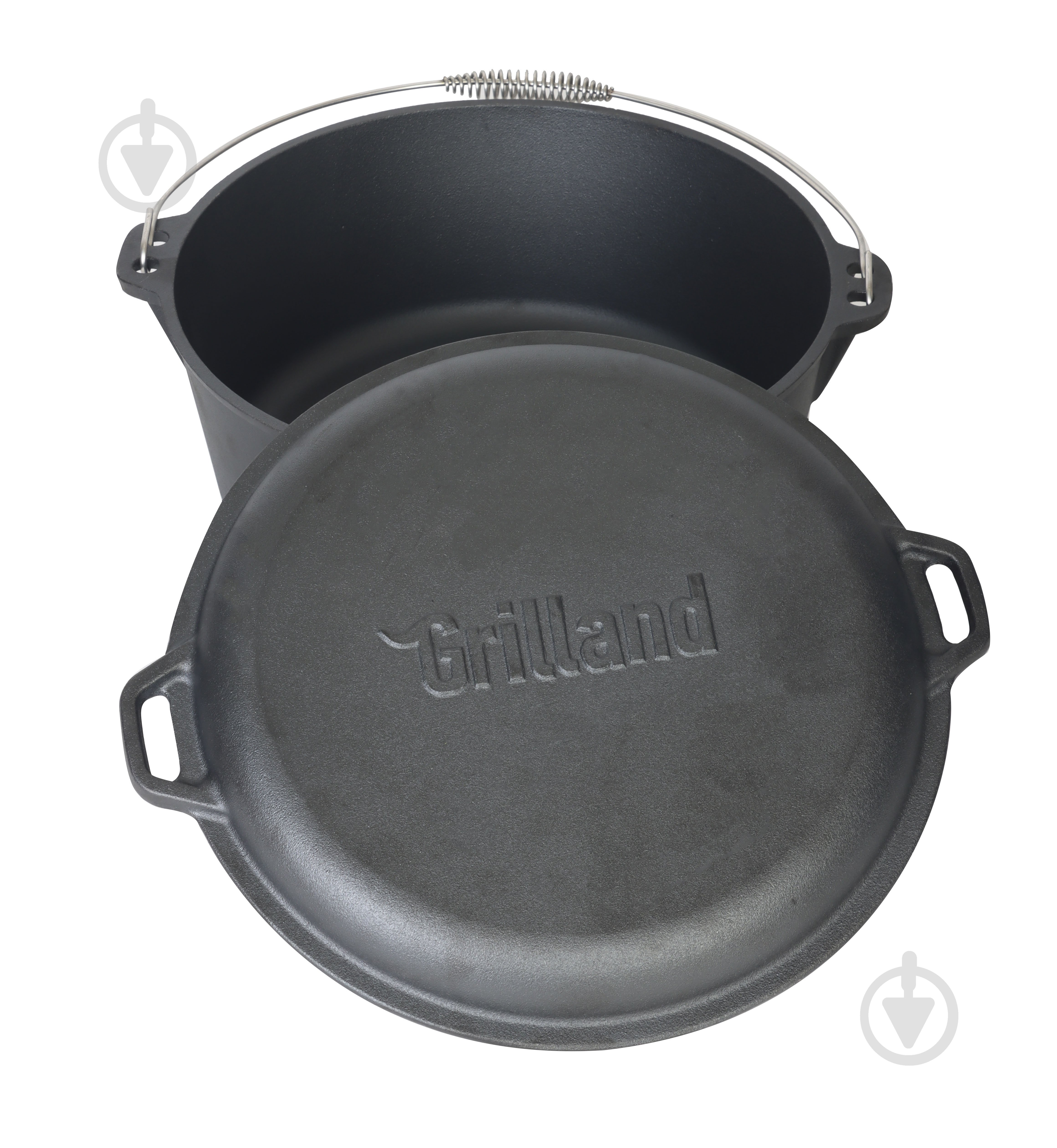 Казан Grilland ø315 мм 135 мм 8 л чавунний з кришкою-сковородою, UHR-250304 - фото 2