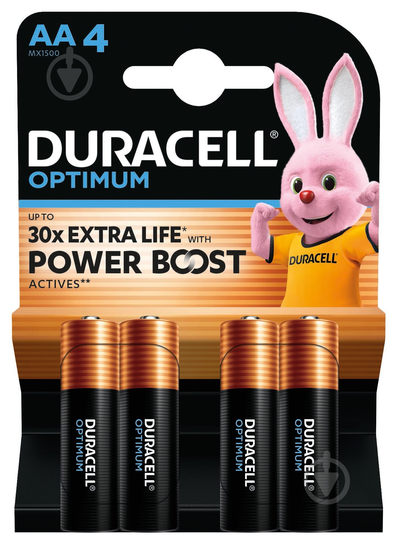 Батарейки лужні Duracell Optimum LR6 AA (пальчикові) 4 шт. - фото 1