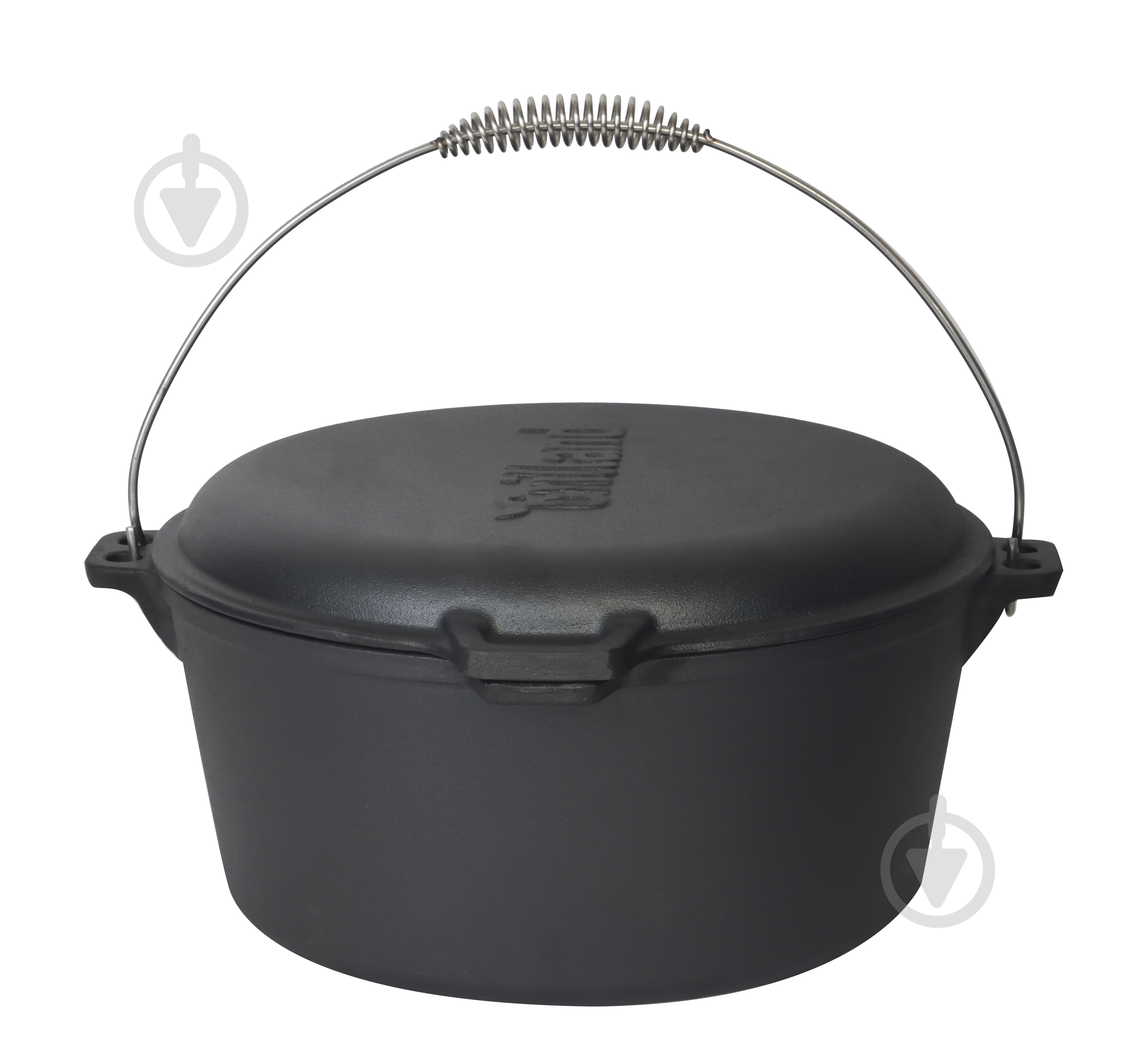 Казан Grilland ø370 мм 140 мм 12 л чавунний туристичний , з кришкою-сковородою, UHR-250304 - фото 1