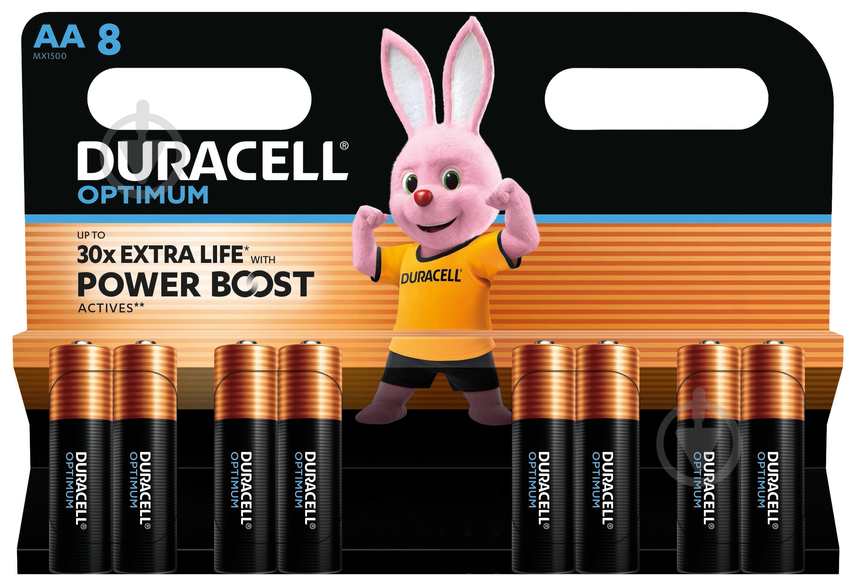 Батарейки лужні Duracell Optimum AA (пальчикові) 8 шт. - фото 1