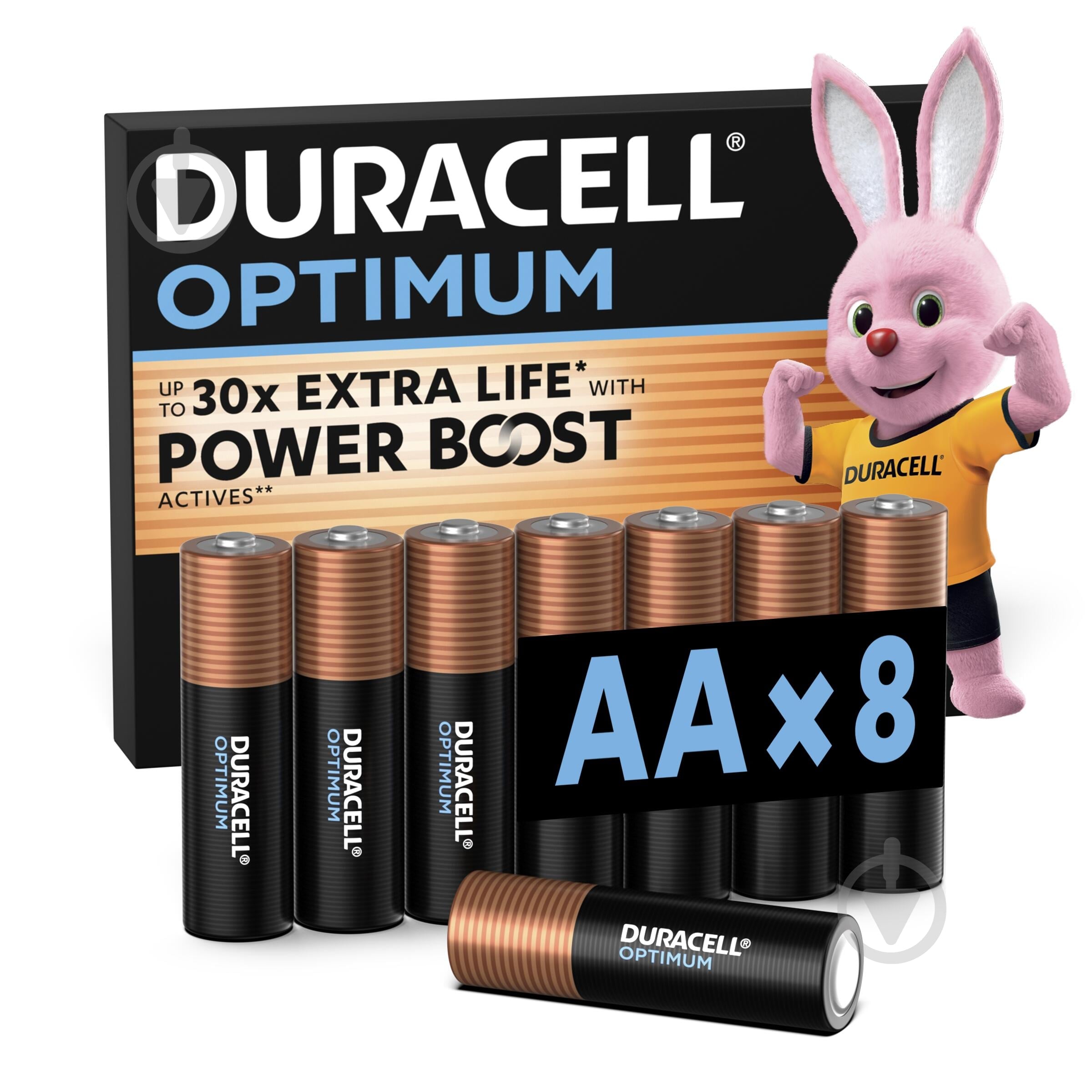 Батарейки щелочные Duracell Optimum AA (пальчиковые) 8 шт. - фото 1