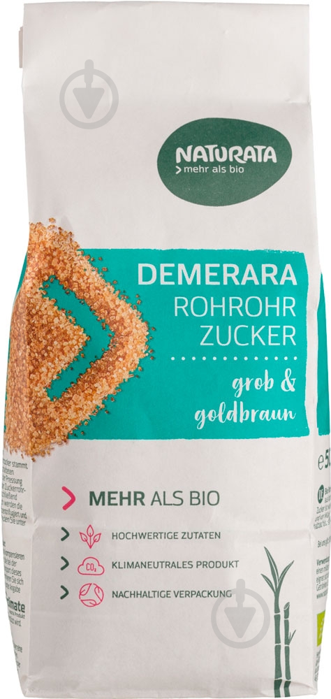 Сахар Naturata тростниковый нерафинированный органический Demerara 500 г - фото 1
