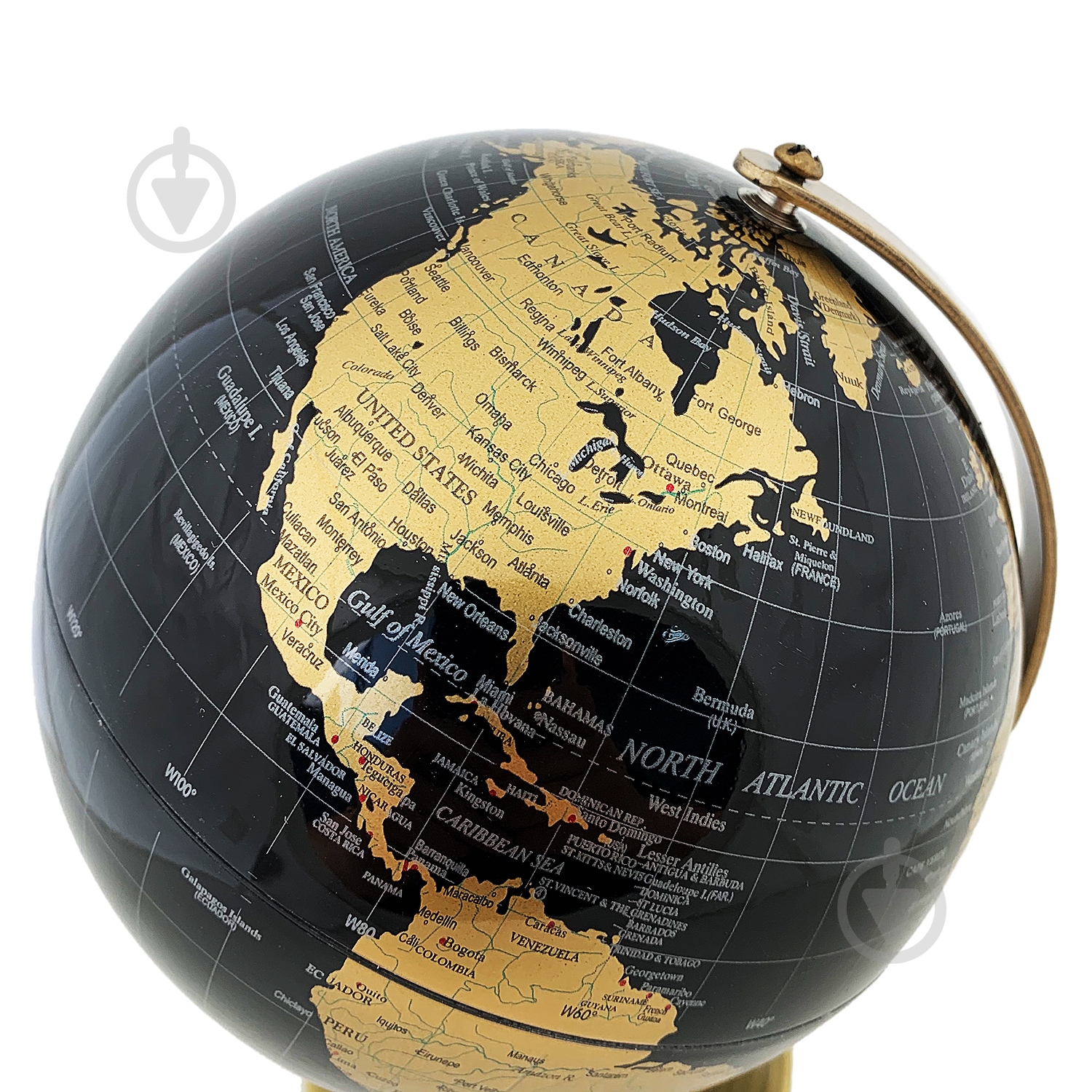 Глобус 19х14 см чорно-золотий - фото 3