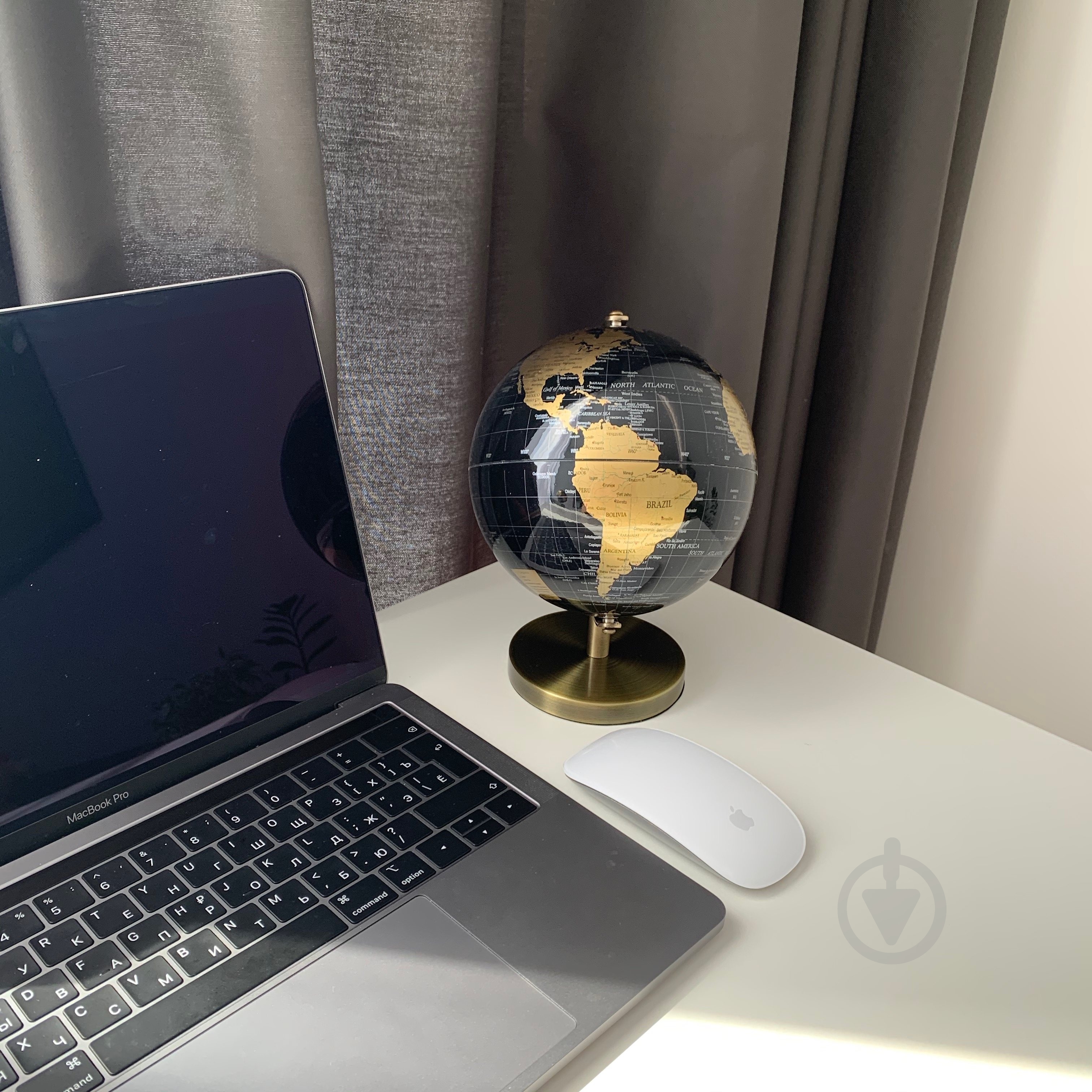 Глобус 19х14 см чорно-золотий - фото 4