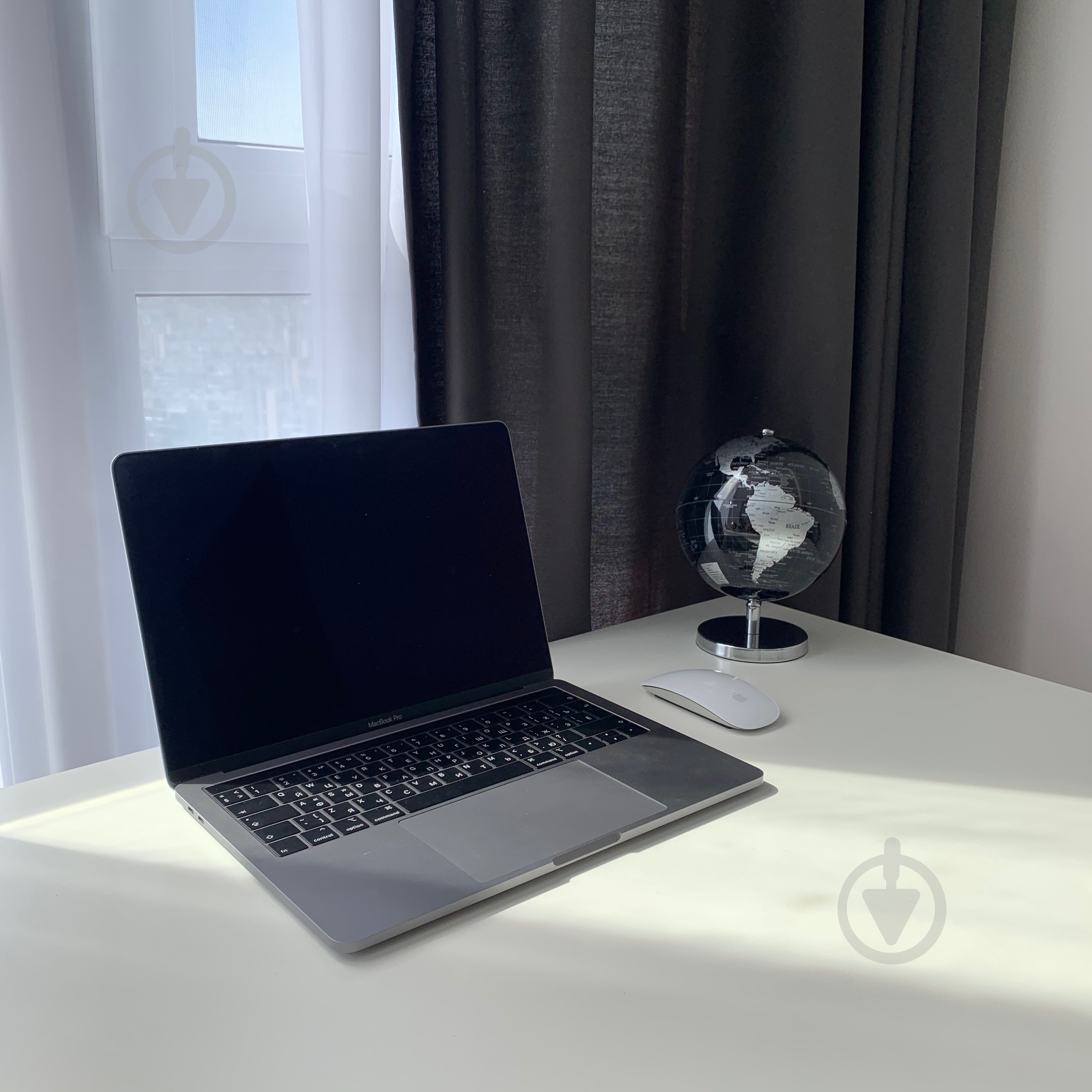 Глобус 19х14 см черно-серебряный - фото 5