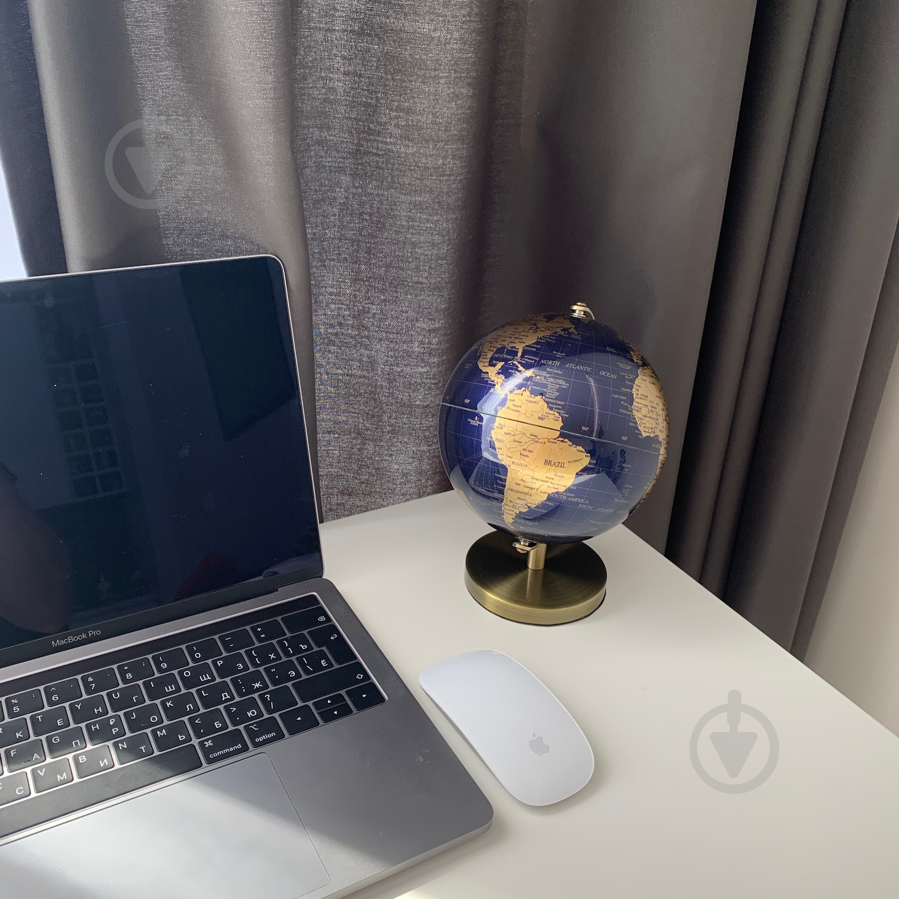 Глобус 19х14 см темно-синій - фото 5