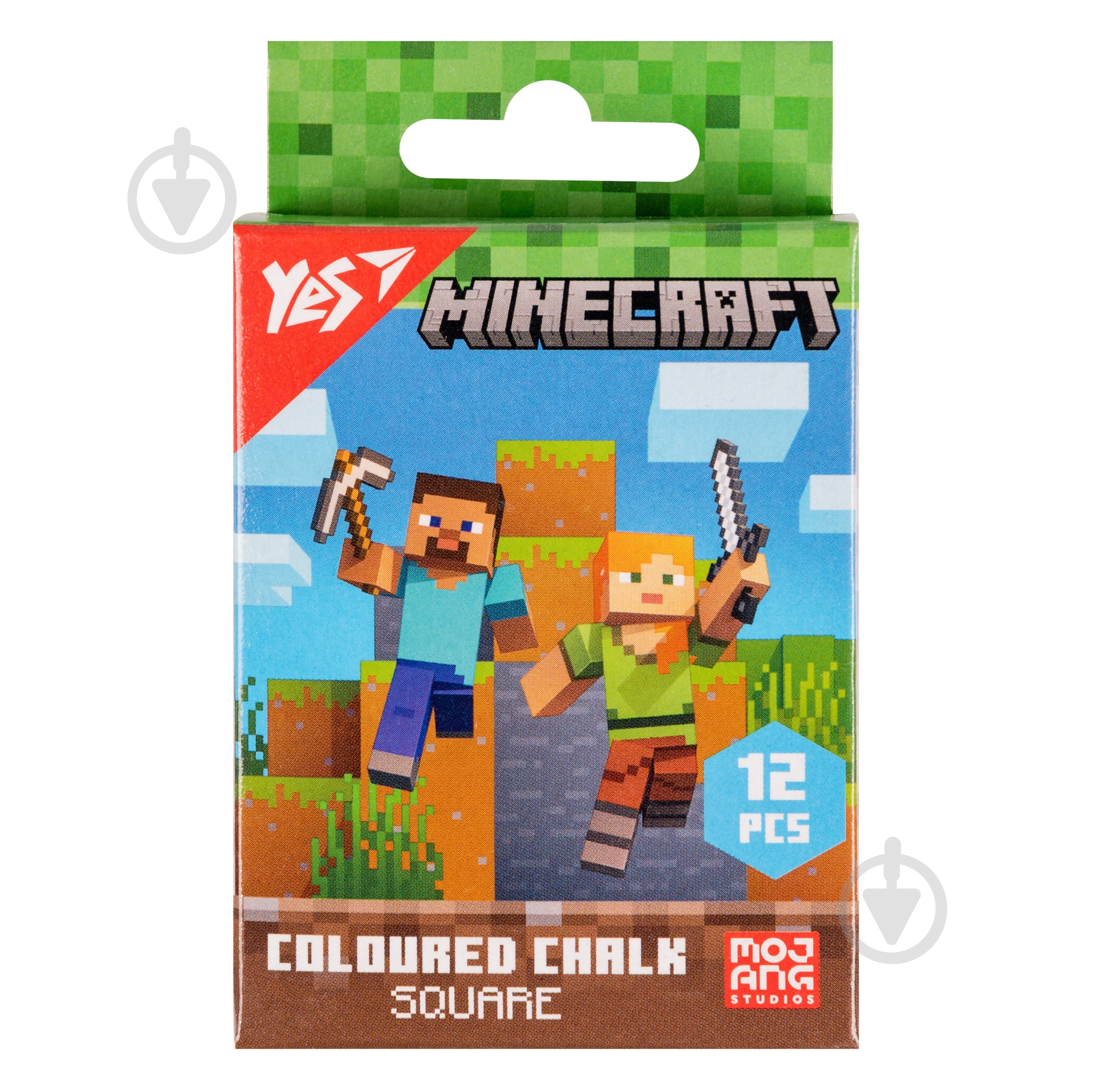 Крейда кольорова Minecraft 12 шт. 400483 YES - фото 1