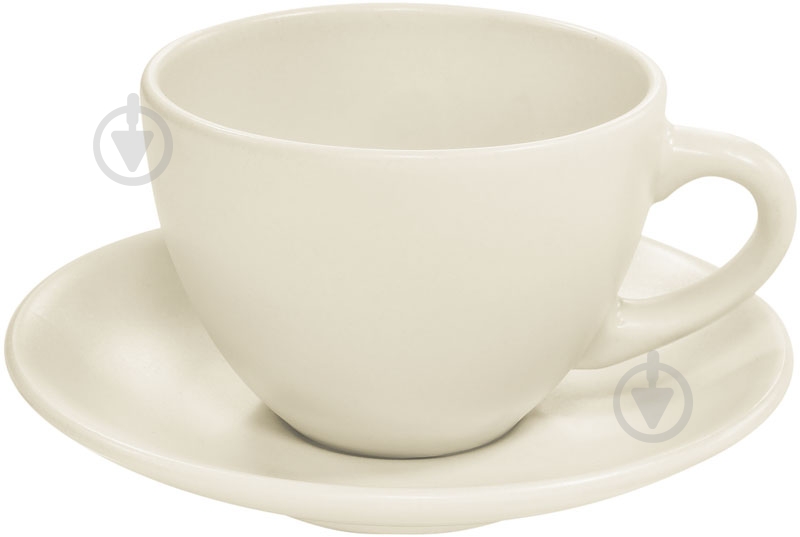 Чашка с блюдцем Keramia Cream 14 см 24-237-082 - фото 1