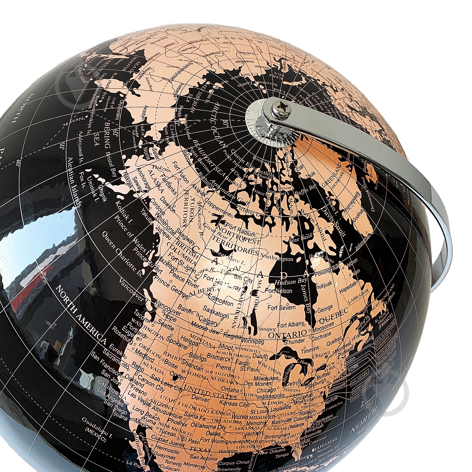 Глобус 34х32 см чорно-сріблястий - фото 4 Глобус 34х32 см чорно-сріблястий - фото 4