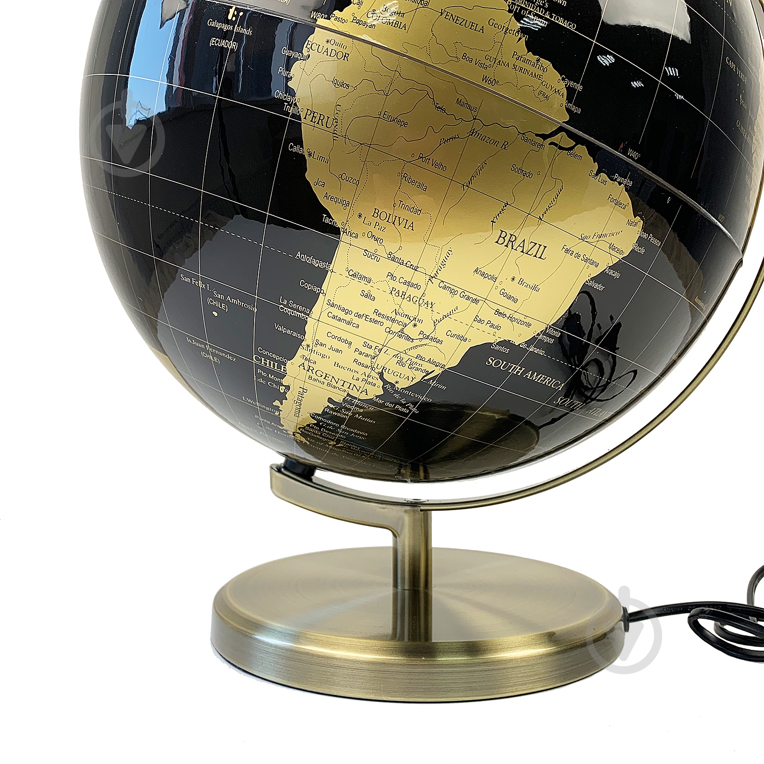 Глобус 34х32 см черно-золотой - фото 2