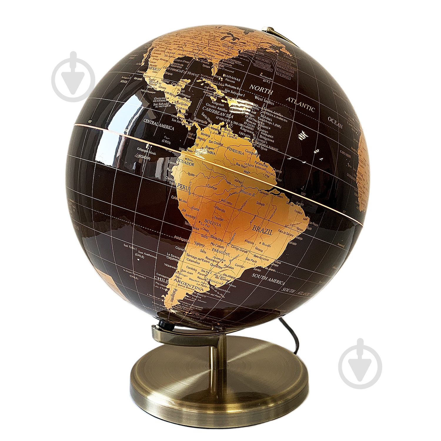 Глобус 34х32 см черно-золотой - фото 3
