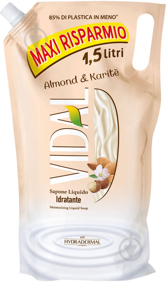 Мило рідке Vidal Мигдаль і каріте (запасний блок) 1500 мл - фото 1