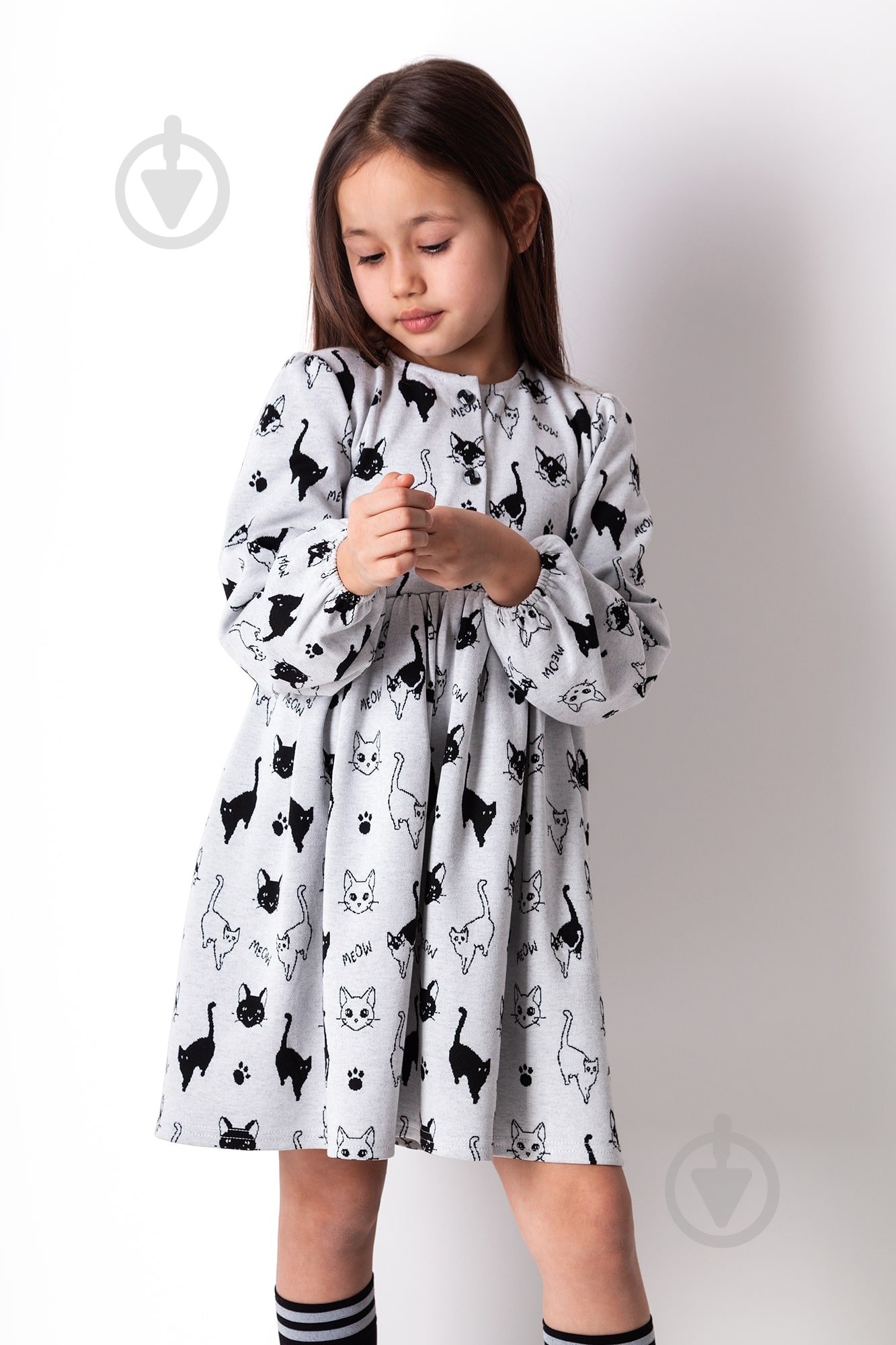 Платье Mevis р.140 серый 4316 - фото 1 Платье Mevis р.140 серый 4316 - фото 1