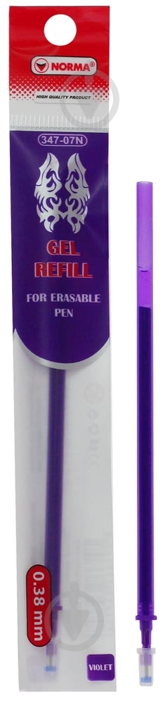 Стрижень гелевий пиши-стирай 347-07N 0,38 мм фіолетовий 01200037 NORMA 1 шт. - фото 1