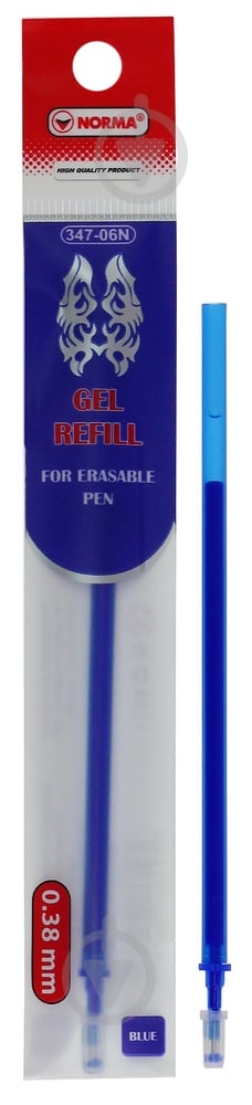 Стержень гелевый пиши-стирай 347-06N 0,38 мм синий 01200036 NORMA 1 шт. - фото 1