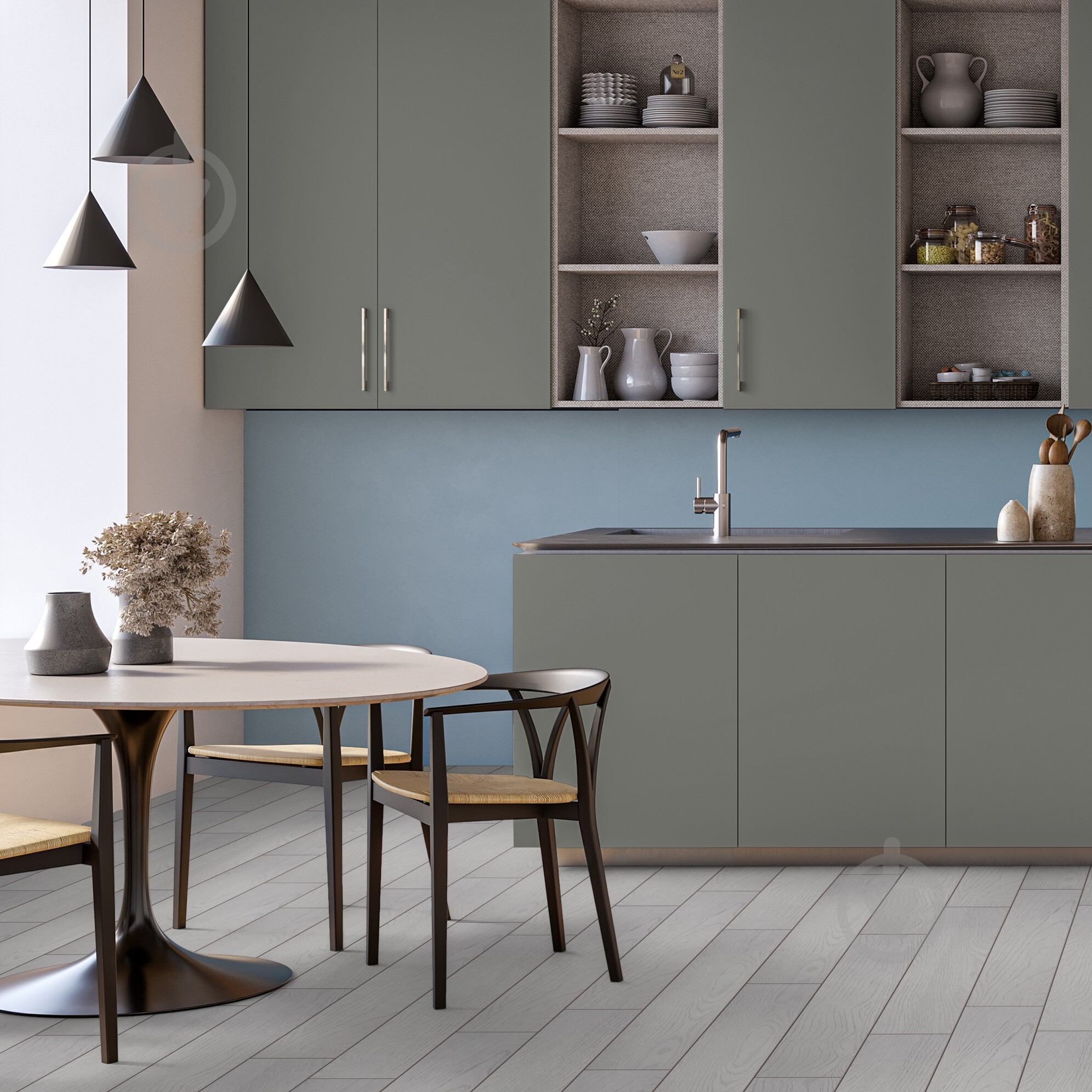 Фасад для кухни KS Wood Серый шторм мат Р004 355x596 - фото 3 Фасад для кухни KS Wood Серый шторм мат Р004 355x596 - фото 3