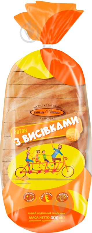 Батон Київхліб с отрубями 400 г (4820227213283) - фото 1