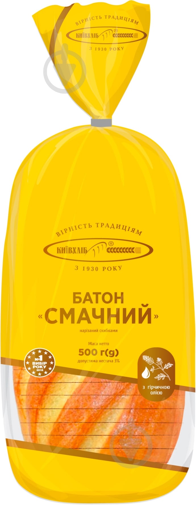 Батон Київхліб Вкусный 500 г (4820227212897) - фото 1