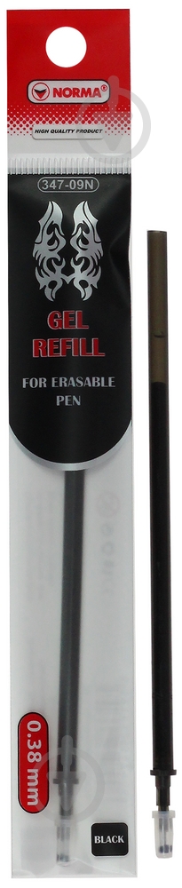 Стержень гелевый пиши-стирай 347-09N 0,38 мм черный 01200039 NORMA 1 шт. - фото 1