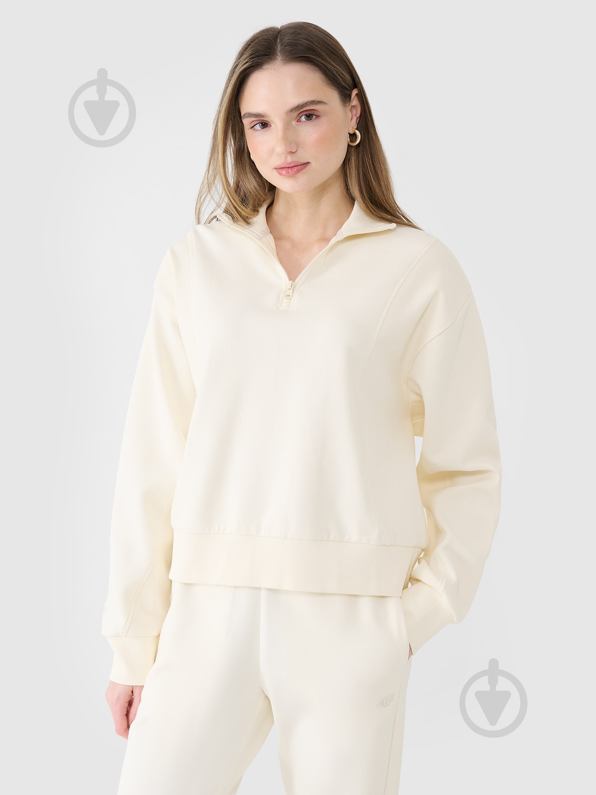 Свитшот 4F SWEATSHIRT F1545 4FWSS25TSWSF1545-11S р.XL бежевый - фото 1