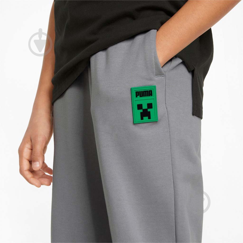 Брюки Puma MINECRAFT SWEATPANTS 53343776 р. 152 серый - фото 4