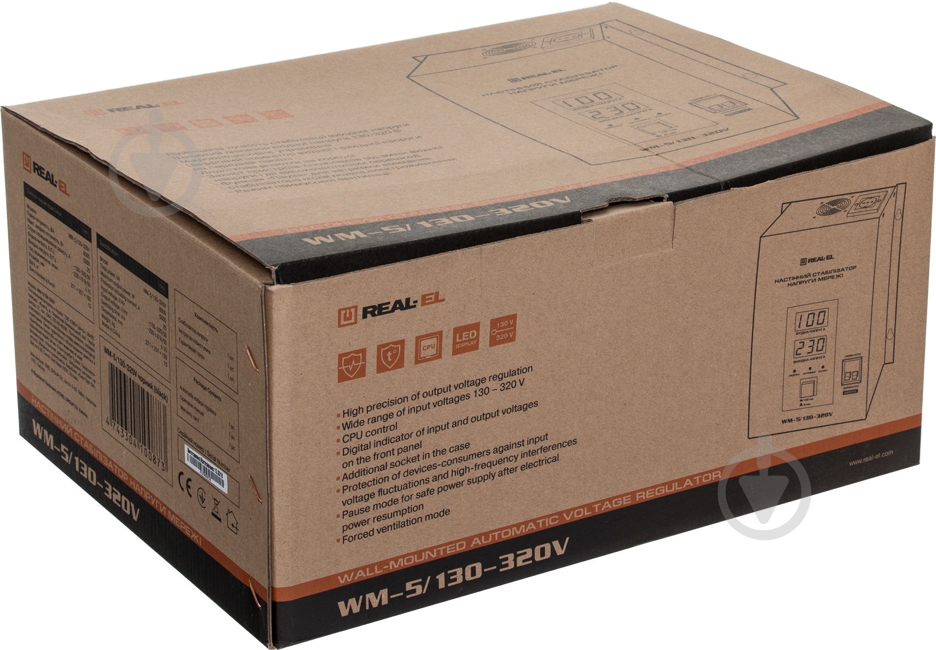 Стабилизатор напряжения REAL-EL настенный WM-5 EL122400004 - фото 6 Стабилизатор напряжения REAL-EL настенный WM-5 EL122400004 - фото 6