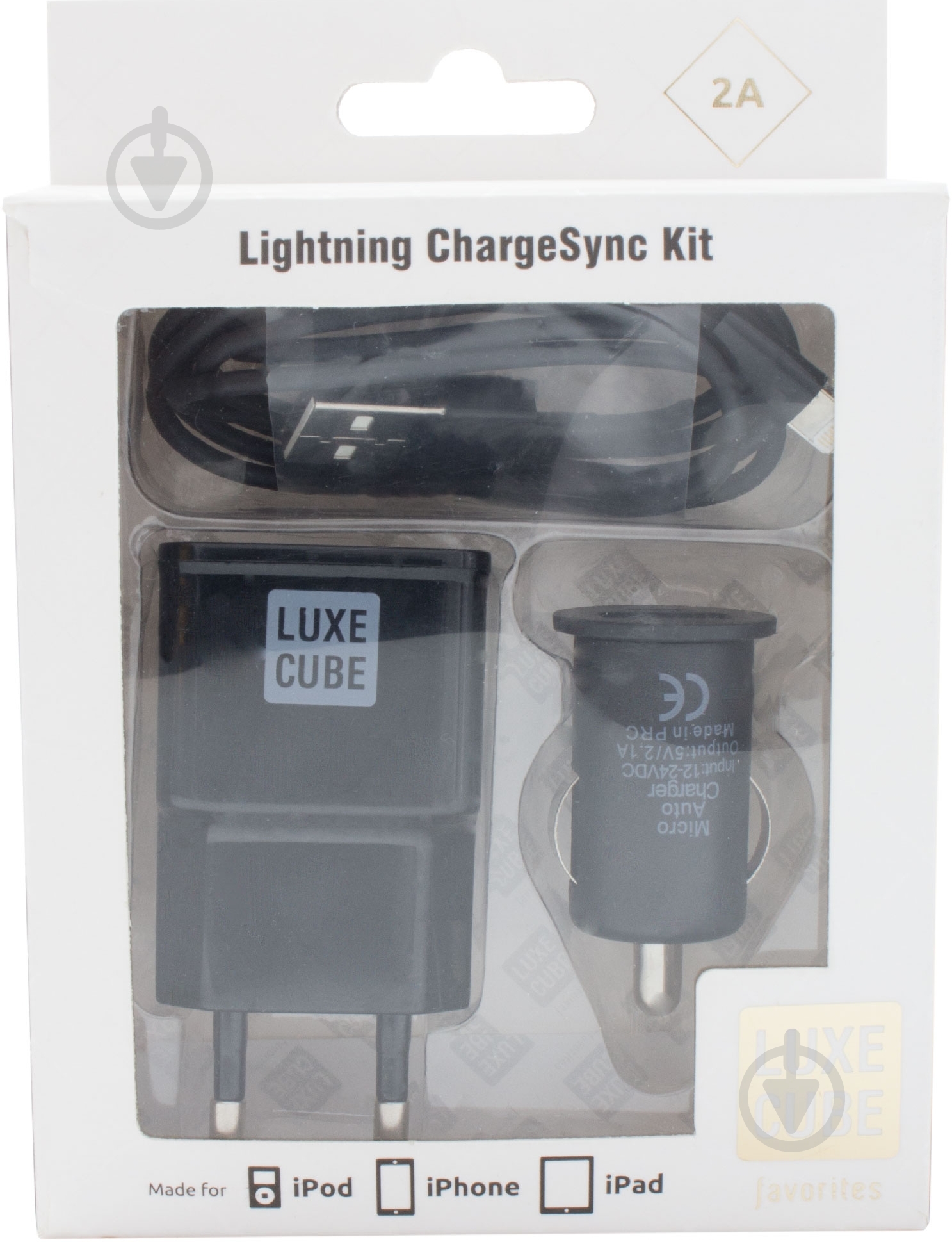 Зарядный комплект Luxe Cube 3IN1 2,1А Lightning Black - фото 1 Зарядный комплект Luxe Cube 3IN1 2,1А Lightning Black - фото 1