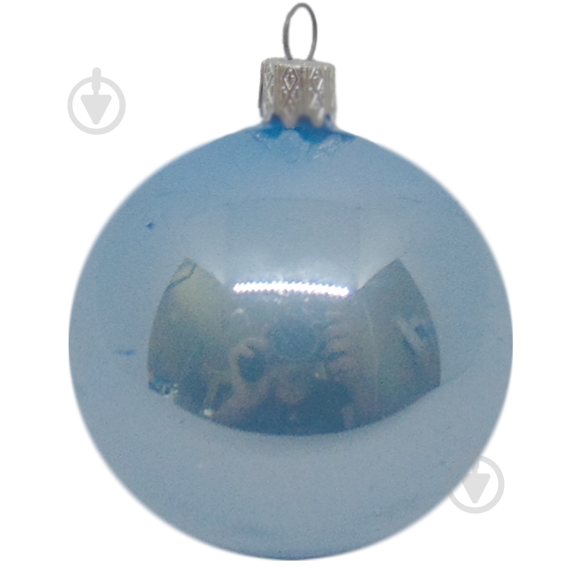 Шар новогодний стеклянный d60 голубой 60 мм - фото 1