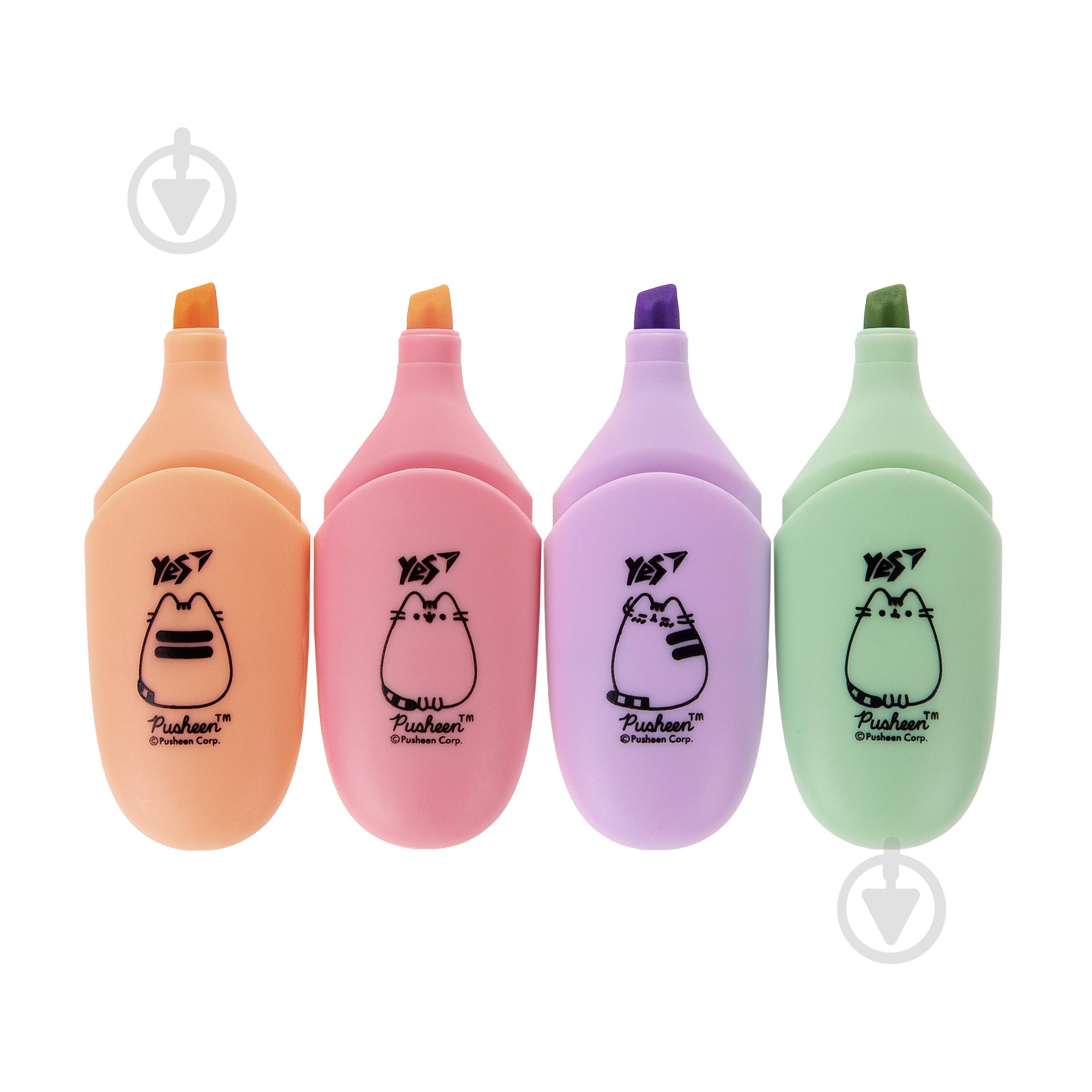 Маркер текстовый YES Pusheen 4 шт. мульти 391094 - фото 3