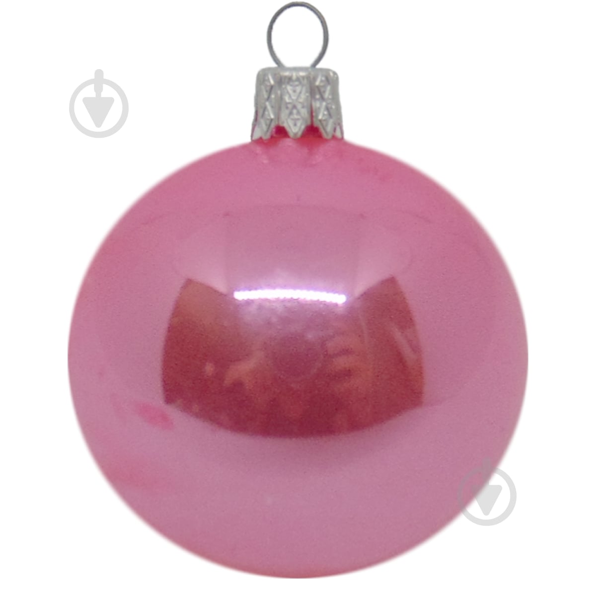 Шар новогодний стеклянный d60 розовый 60 мм - фото 1