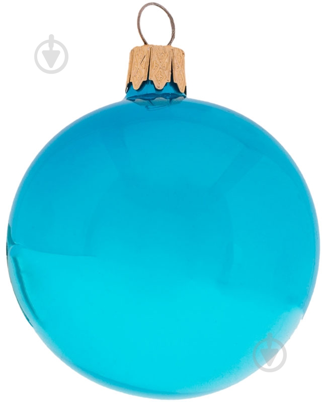 Шар новогодний стеклянный d60 бирюзовый 60 мм - фото 2