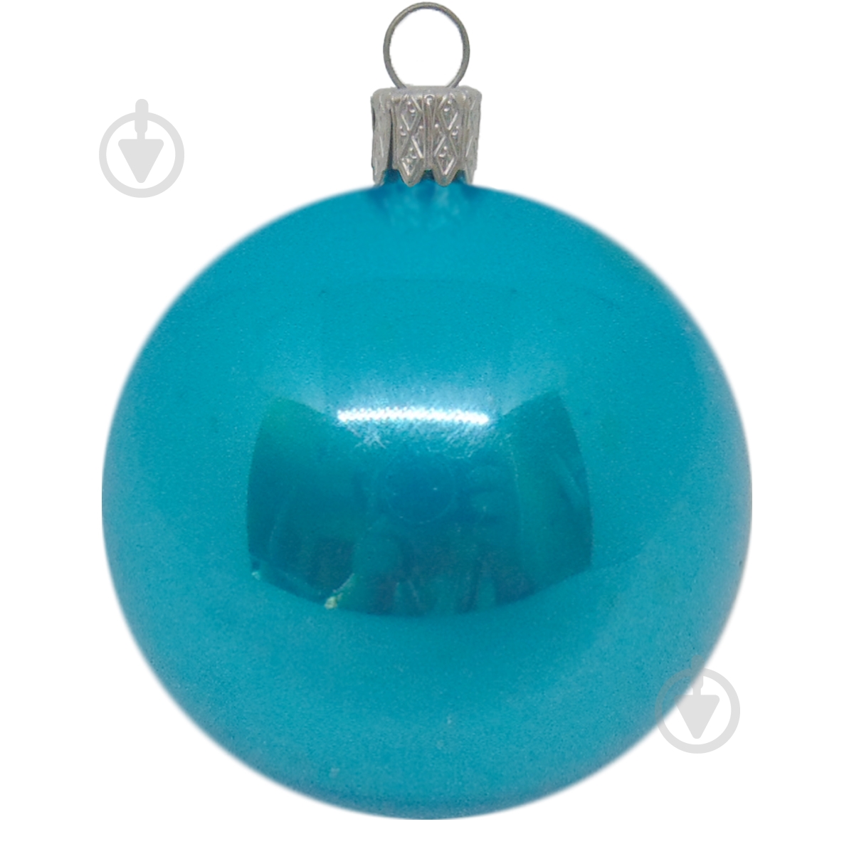Шар новогодний стеклянный d60 бирюзовый 60 мм - фото 1