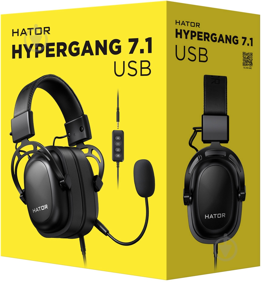 Гарнитура игровая Hator Hypergang 7.1 USB black (HTA-840) - фото 8