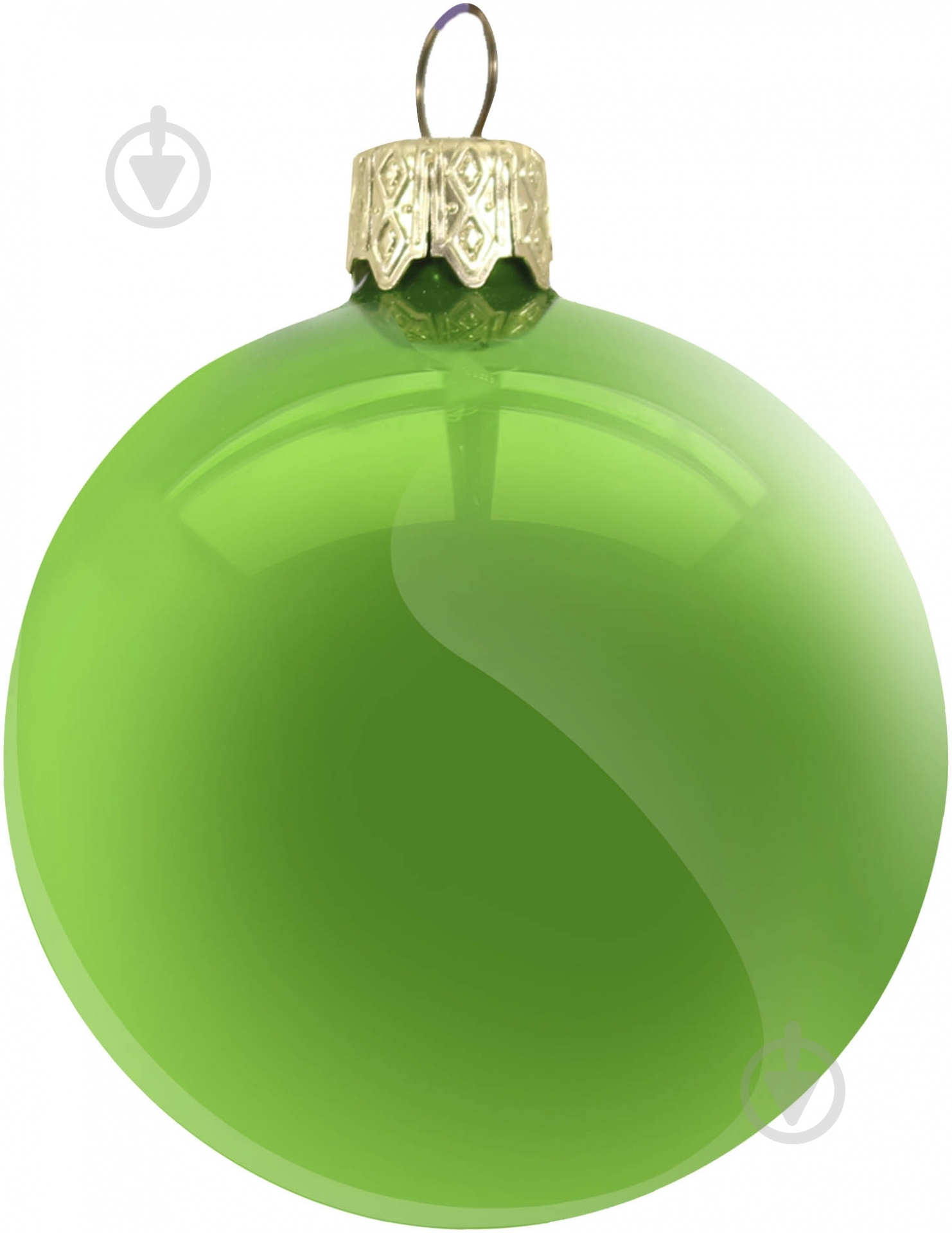 Шар стеклянный d60 60 мм зеленый - фото 1