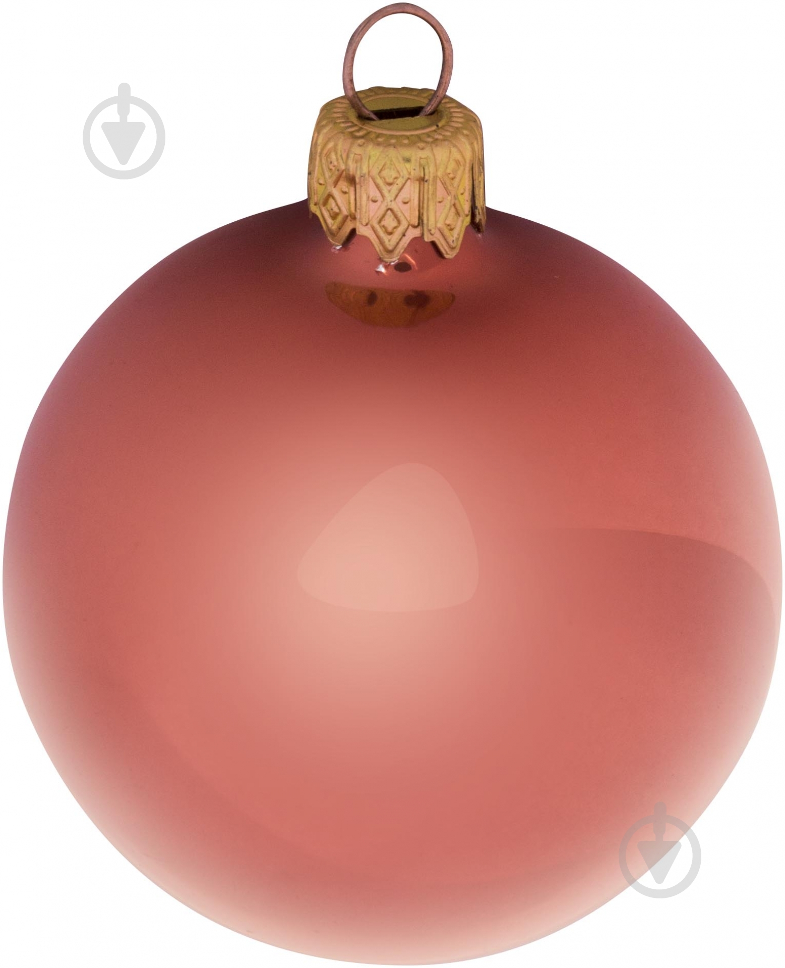 Шар стеклянный d60 60 мм розовый - фото 1